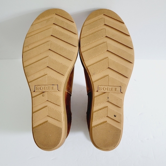 NEW Sorel Evie Brown Suede Hidden Wedge Waterproof Boots Size 10 - Picture 5 of 6